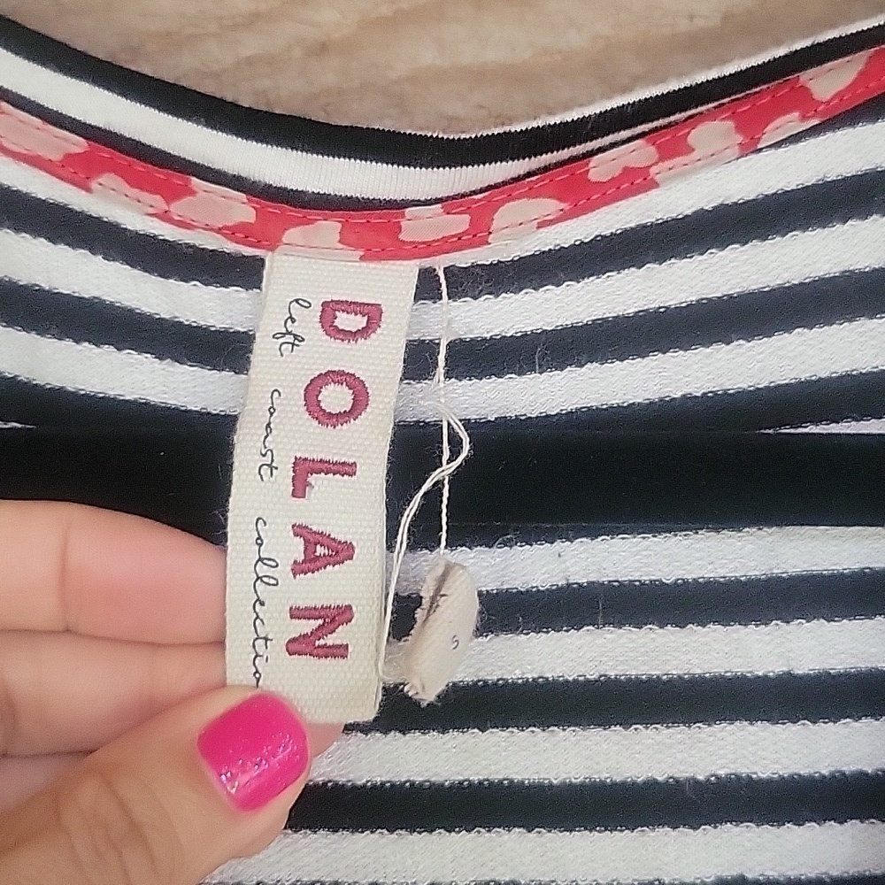 Anthropologie Dolan Left Coast Size Small Black and White Malta Tie Waist Dress - Picture 5 of 6